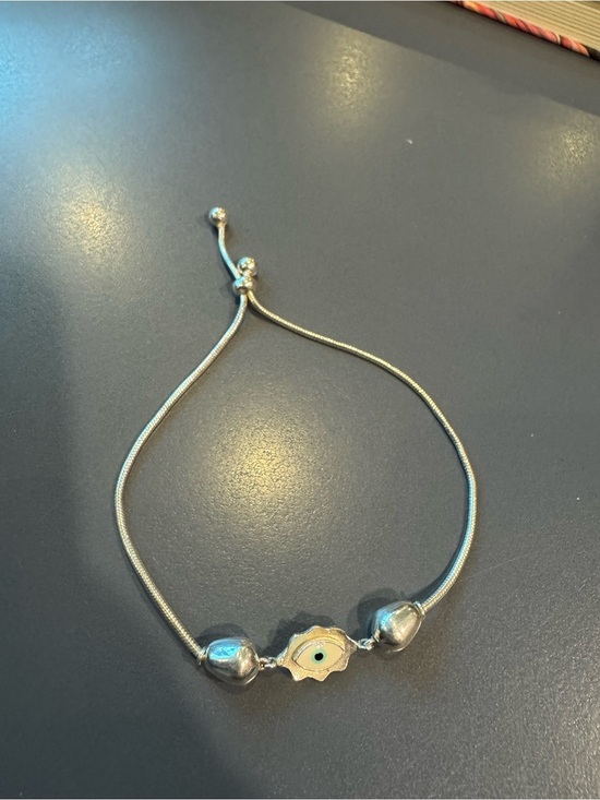 Jewelry - Luxury pure Silver Adjustable Evil Eye Bracelet | Customised Minimalist Charm